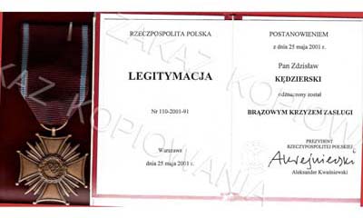 Odznaczenie Krzyżem Zasługi